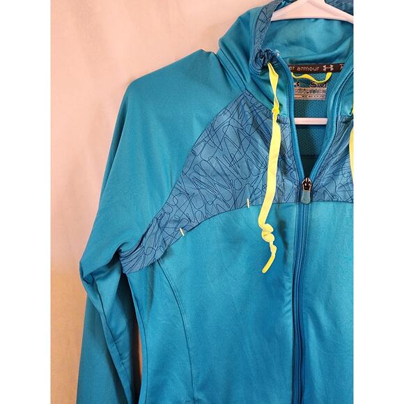 UNDER ARMOUR All Season Zip Up Blue Green Running Jacket Womens Small - Picture 8 of 8
